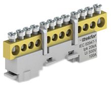 Шина неизолированная Tekfor L "фаза" KSN-7-6x9-10 10 групп серый картинка 
